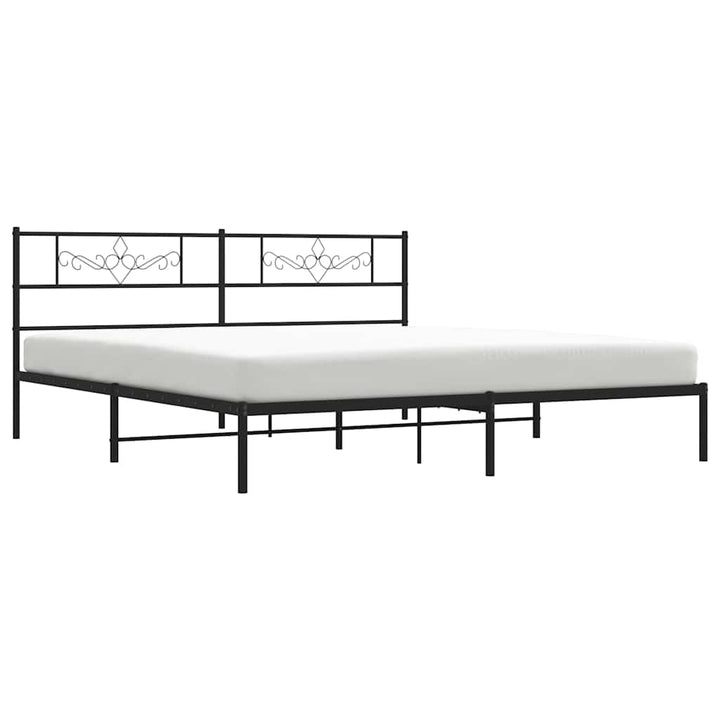 sengeramme med sengegavl 183x213 cm metal sort