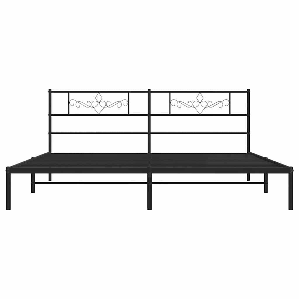 sengeramme med sengegavl 183x213 cm metal sort