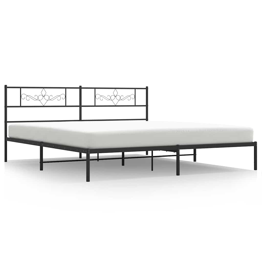 sengeramme med sengegavl 193x203 cm metal sort
