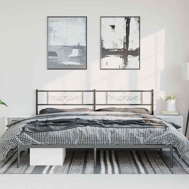 sengeramme med sengegavl 193x203 cm metal sort