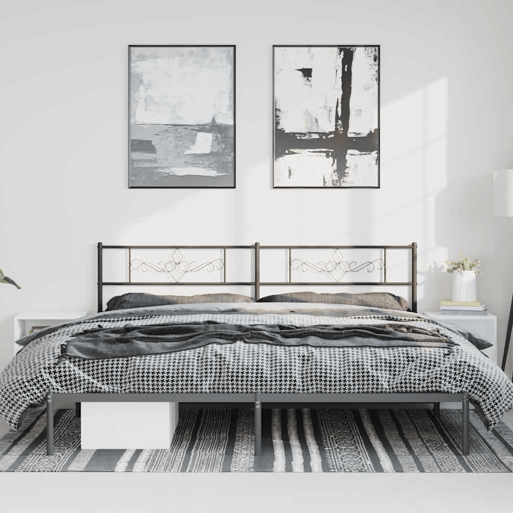 sengeramme med sengegavl 193x203 cm metal sort
