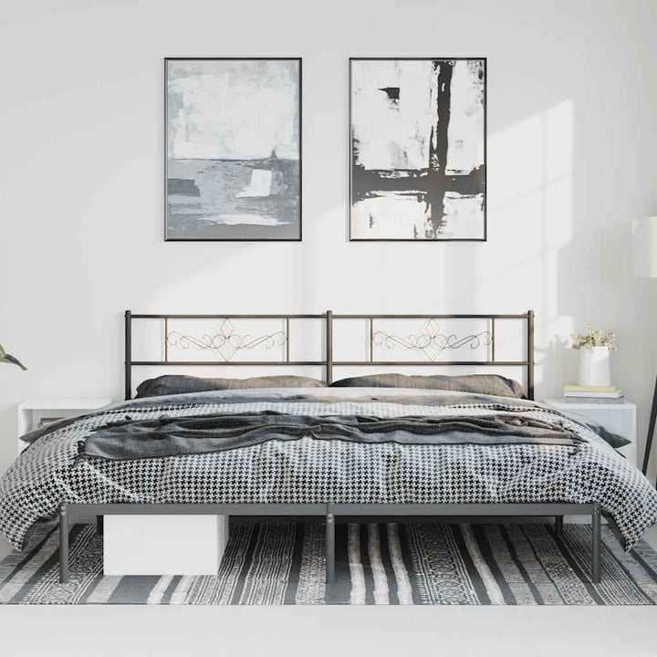 sengeramme med sengegavl 193x203 cm metal sort