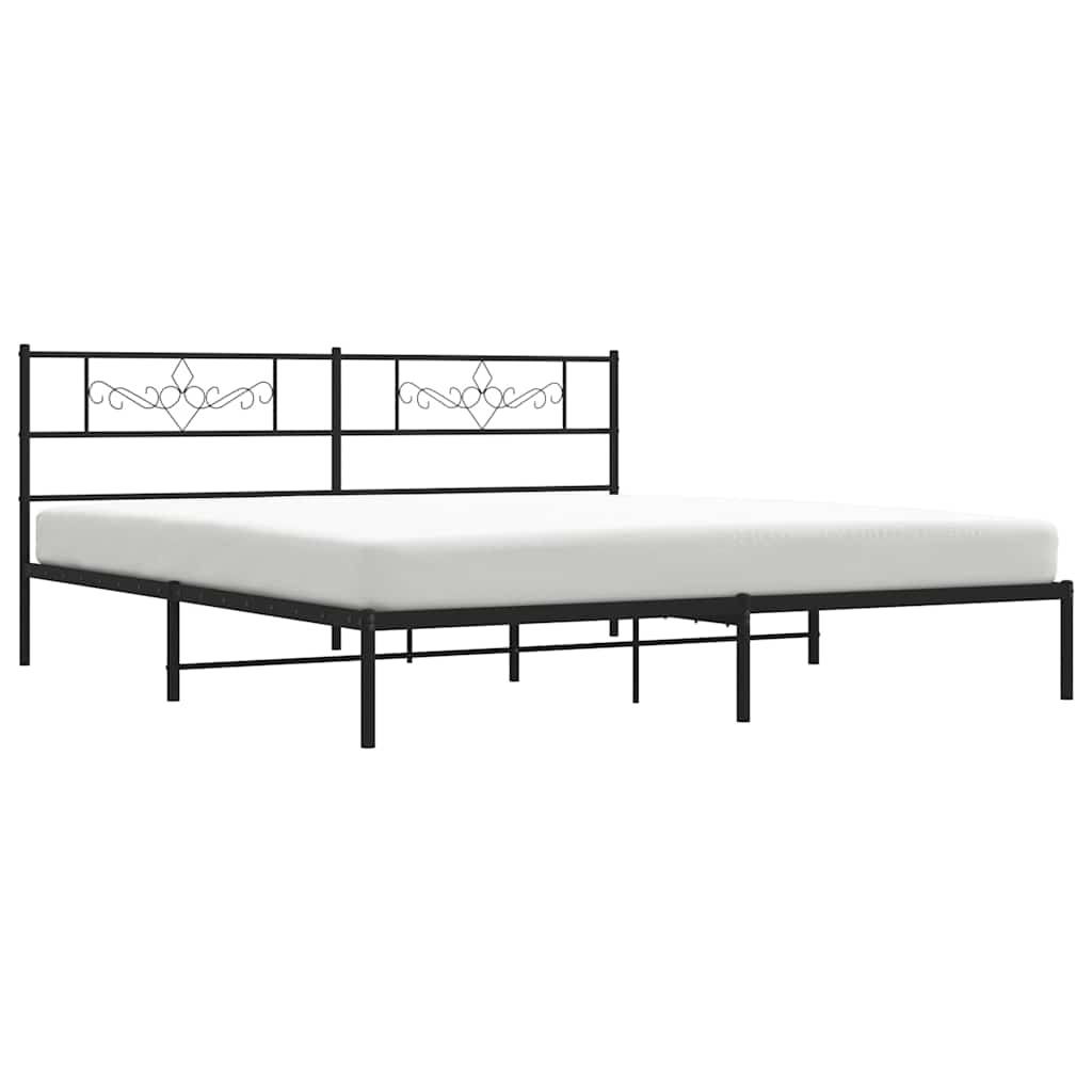 sengeramme med sengegavl 193x203 cm metal sort