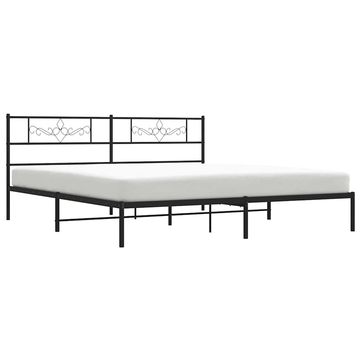 sengeramme med sengegavl 193x203 cm metal sort