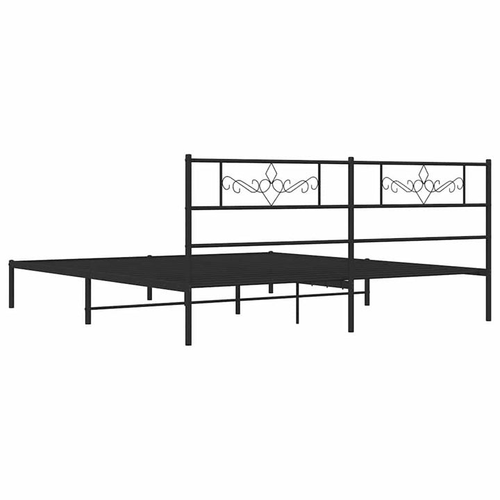 sengeramme med sengegavl 193x203 cm metal sort