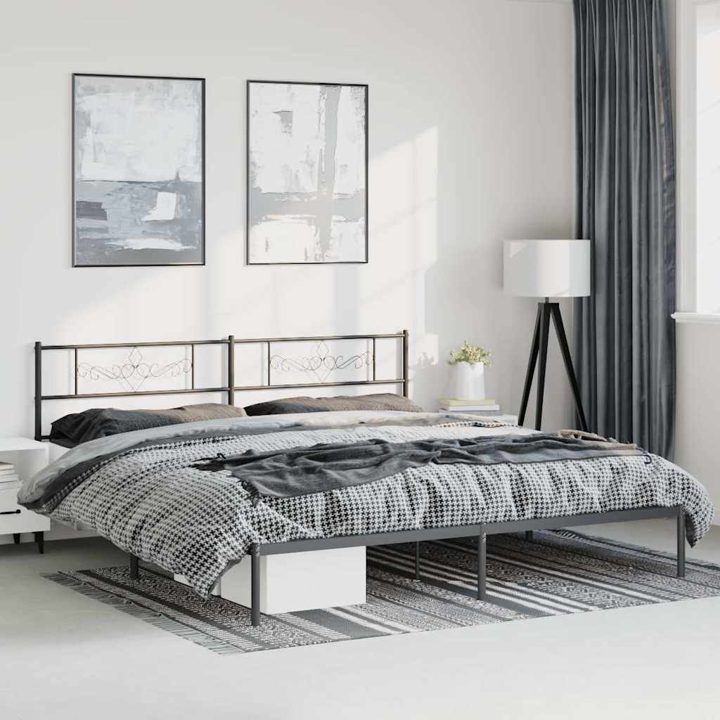 sengeramme med sengegavl 193x203 cm metal sort