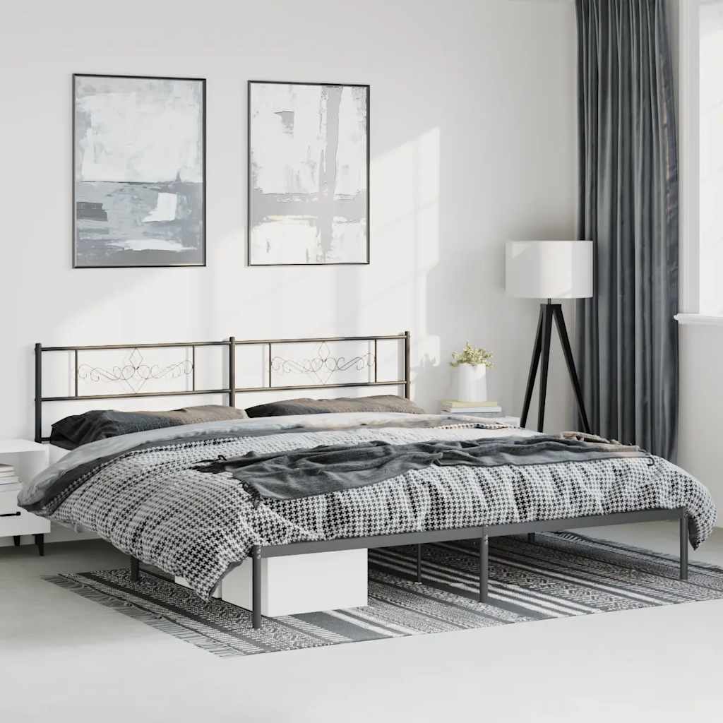 sengeramme med sengegavl 193x203 cm metal sort