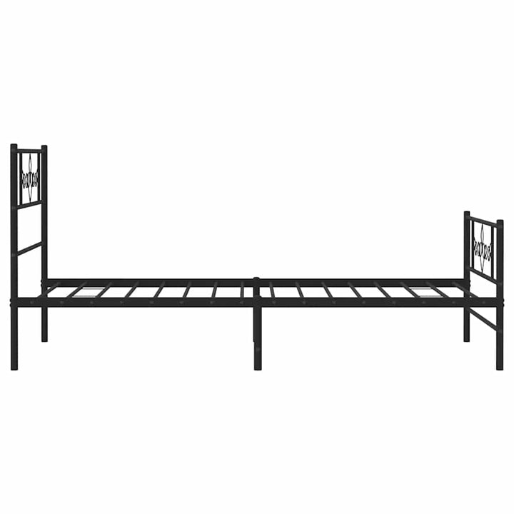 sengeramme med sengegavl og fodgærde 100x190 cm metal sort