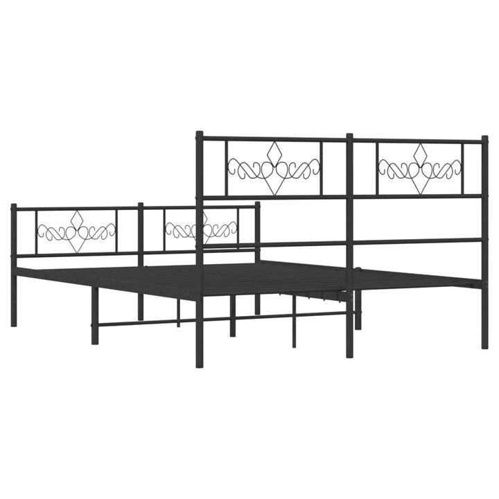 sengeramme uden madras med fodgærde 160x200 cm sort
