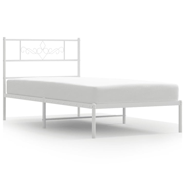 sengeramme uden madras med hovedgærde 75x190 cm hvid
