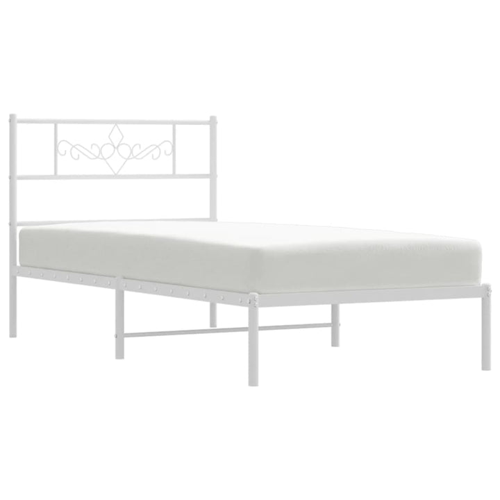 sengeramme uden madras med hovedgærde 75x190 cm hvid