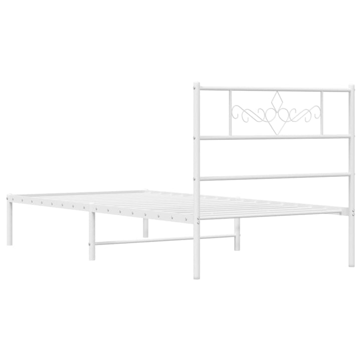 sengeramme uden madras med hovedgærde 75x190 cm hvid