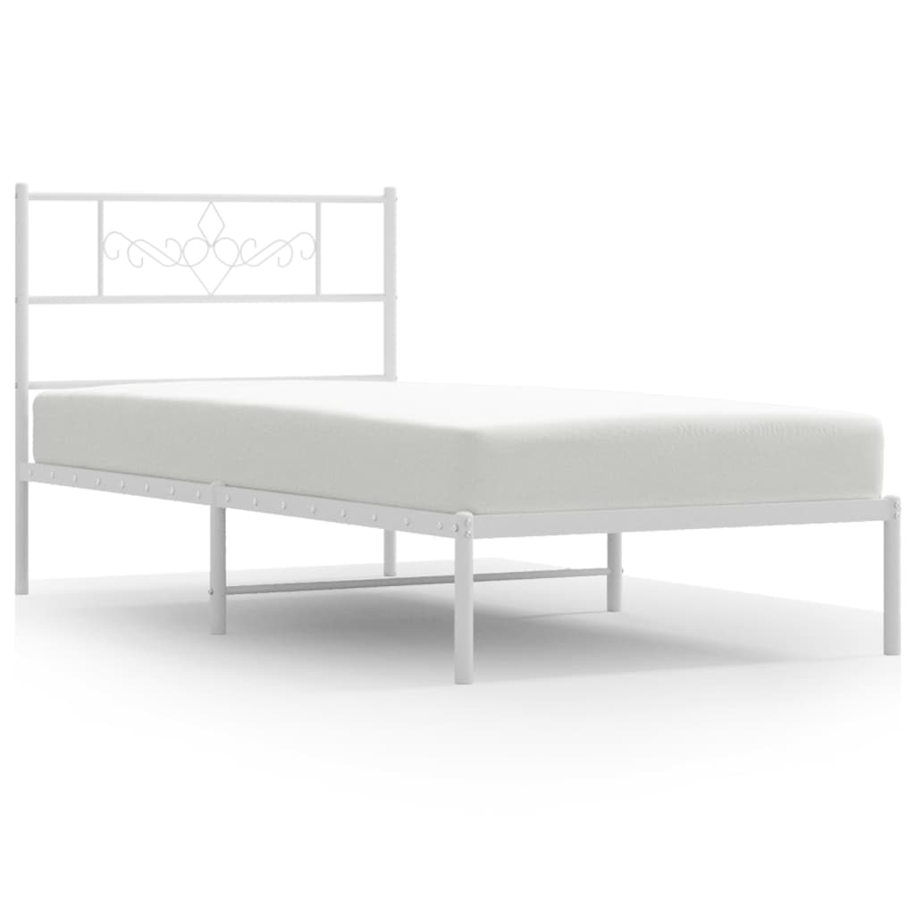 sengeramme med sengegavl 80x200 cm metal hvid