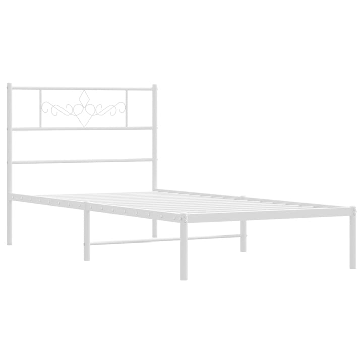 sengeramme med sengegavl 80x200 cm metal hvid