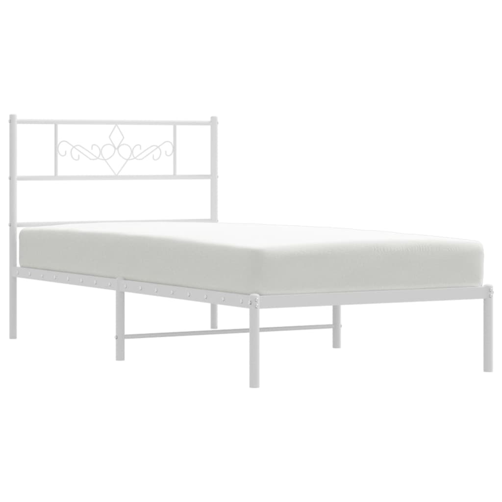 sengeramme med sengegavl 80x200 cm metal hvid