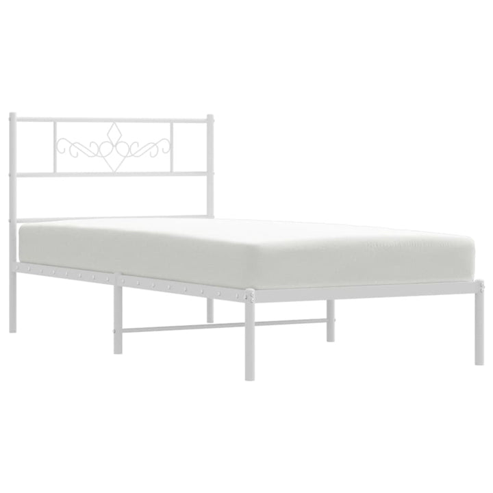 sengeramme med sengegavl 80x200 cm metal hvid