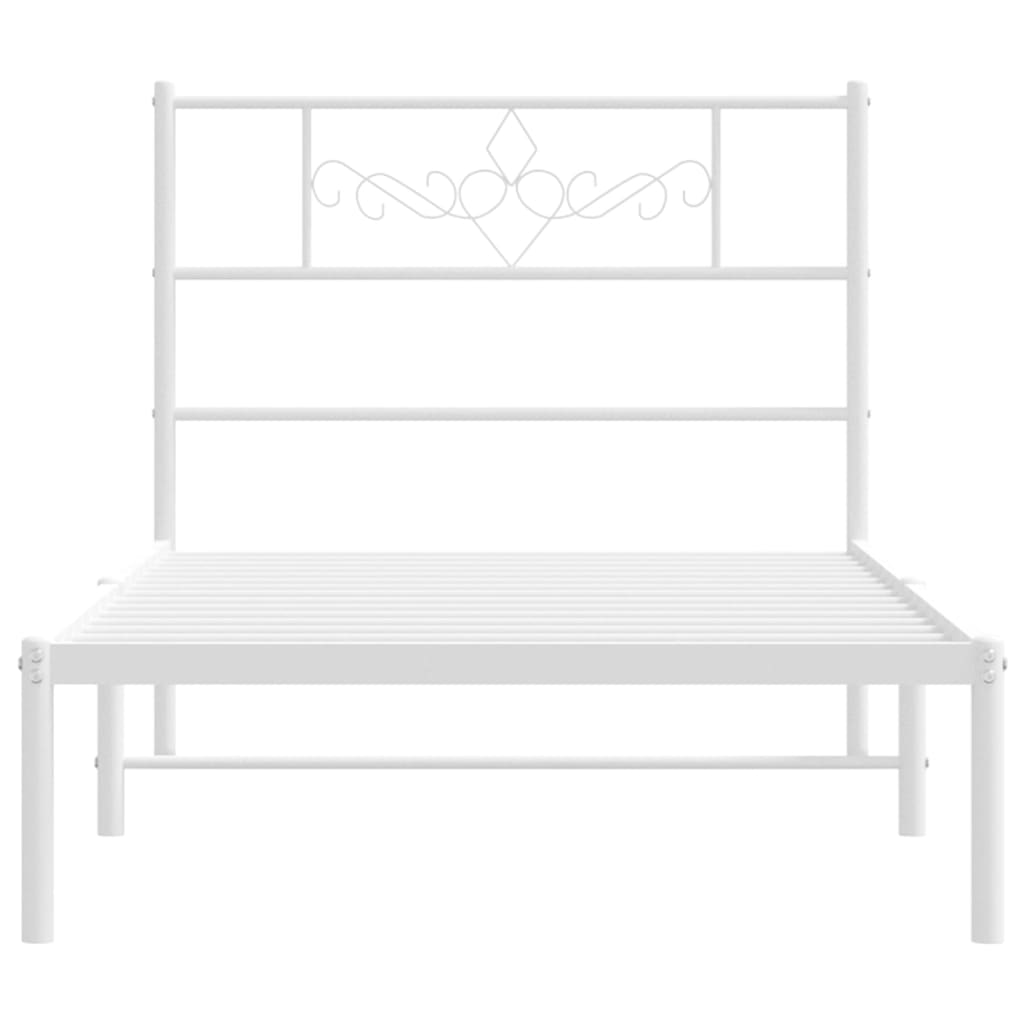 sengeramme med sengegavl 80x200 cm metal hvid