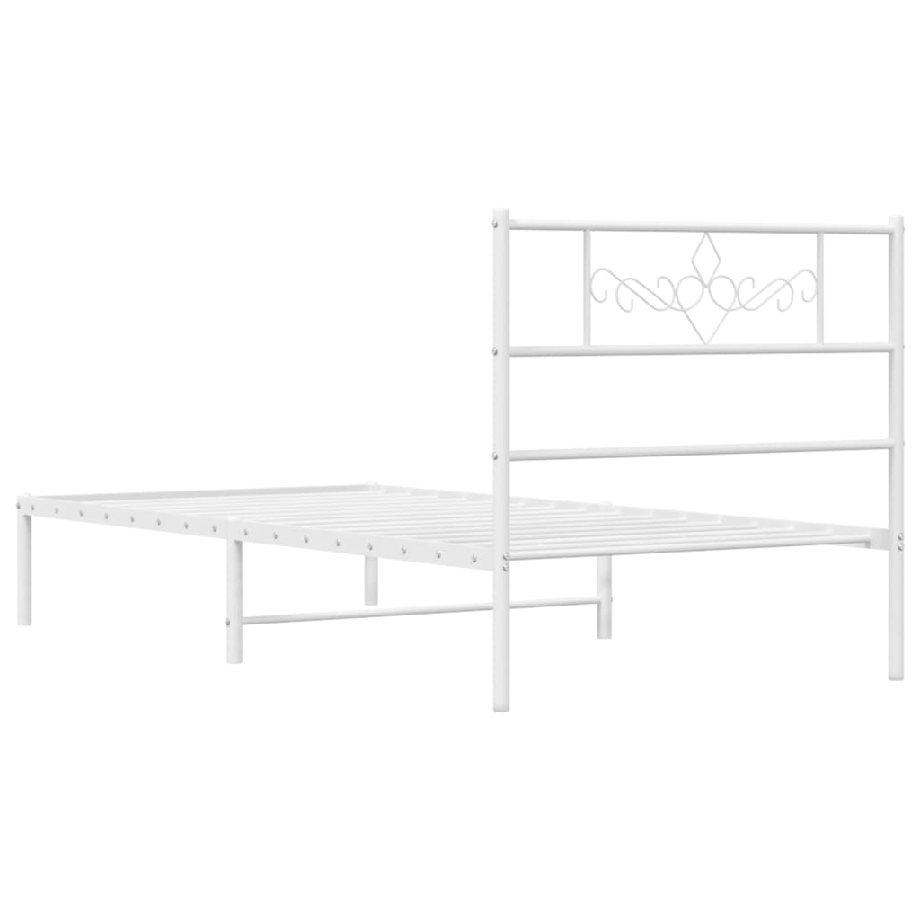 sengeramme med sengegavl 80x200 cm metal hvid
