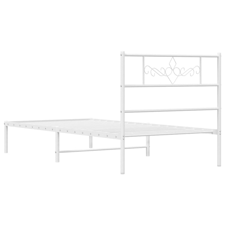 sengeramme med sengegavl 80x200 cm metal hvid