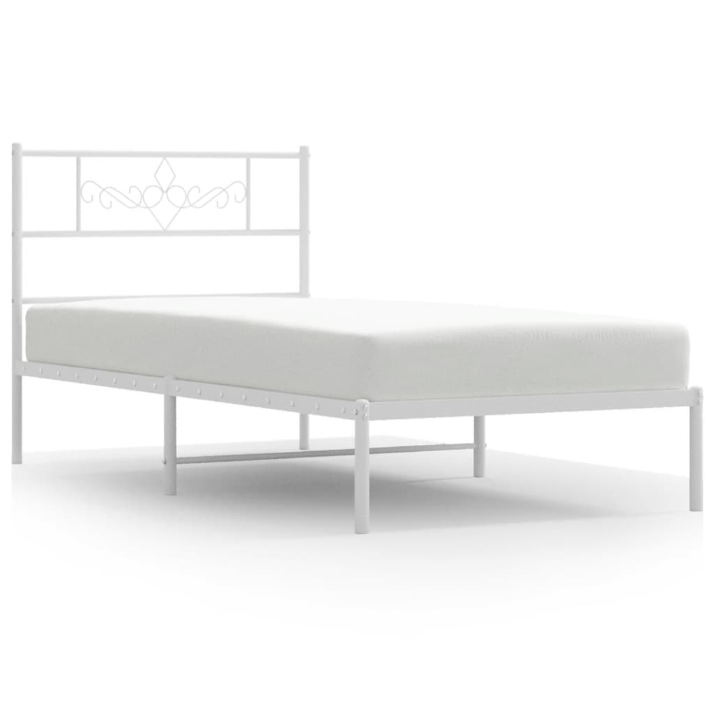 sengeramme med sengegavl 90x190 cm metal hvid