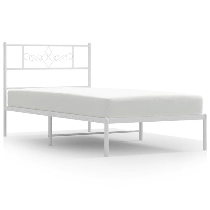 sengeramme med sengegavl 90x190 cm metal hvid