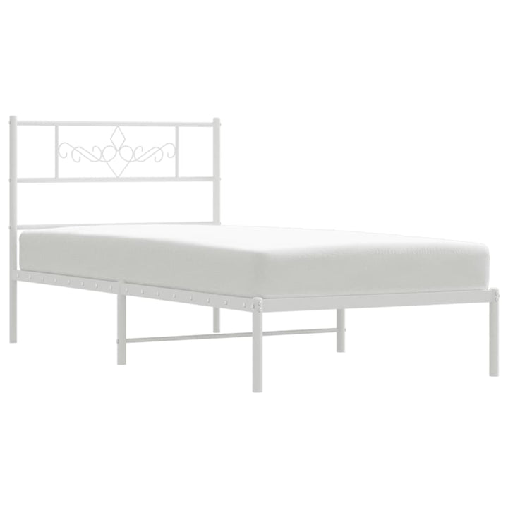 sengeramme med sengegavl 90x190 cm metal hvid
