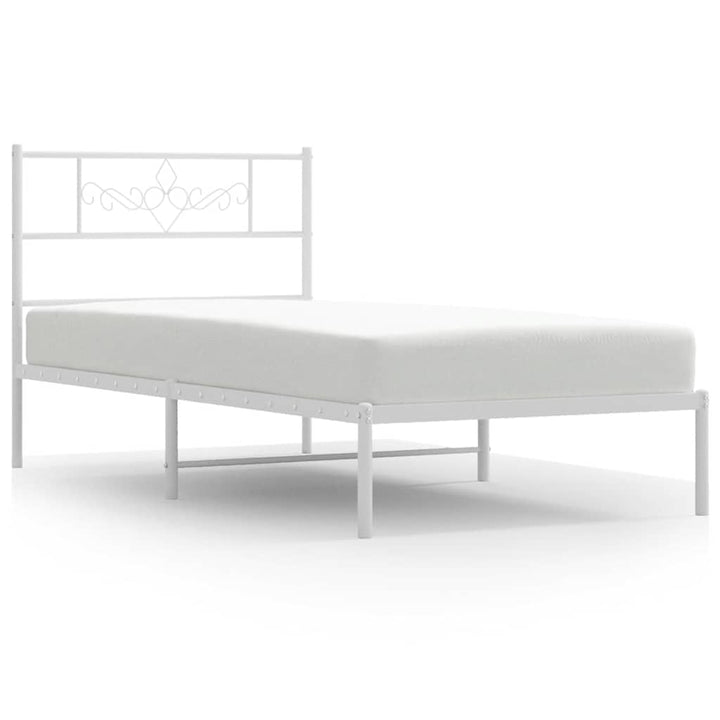 sengeramme med sengegavl 100x190 cm metal hvid