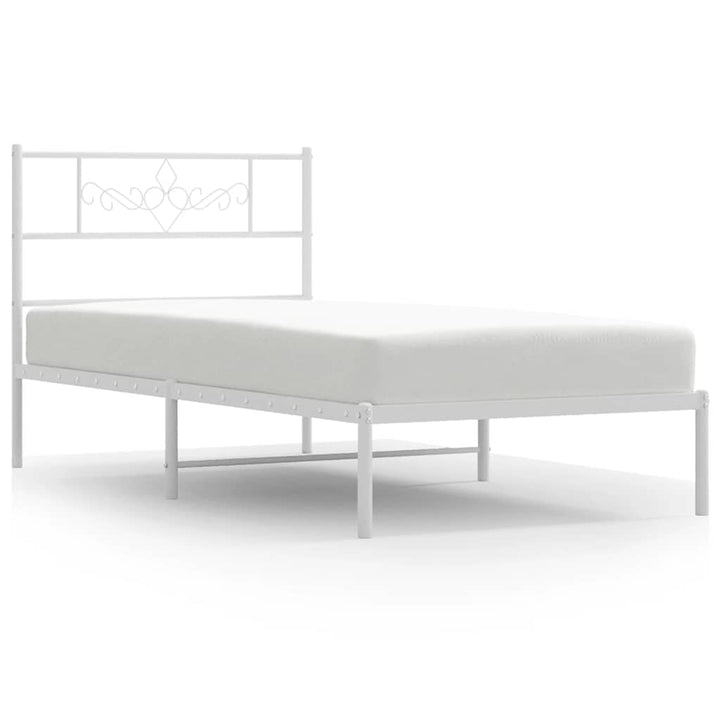sengeramme med sengegavl 100x200 cm metal hvid