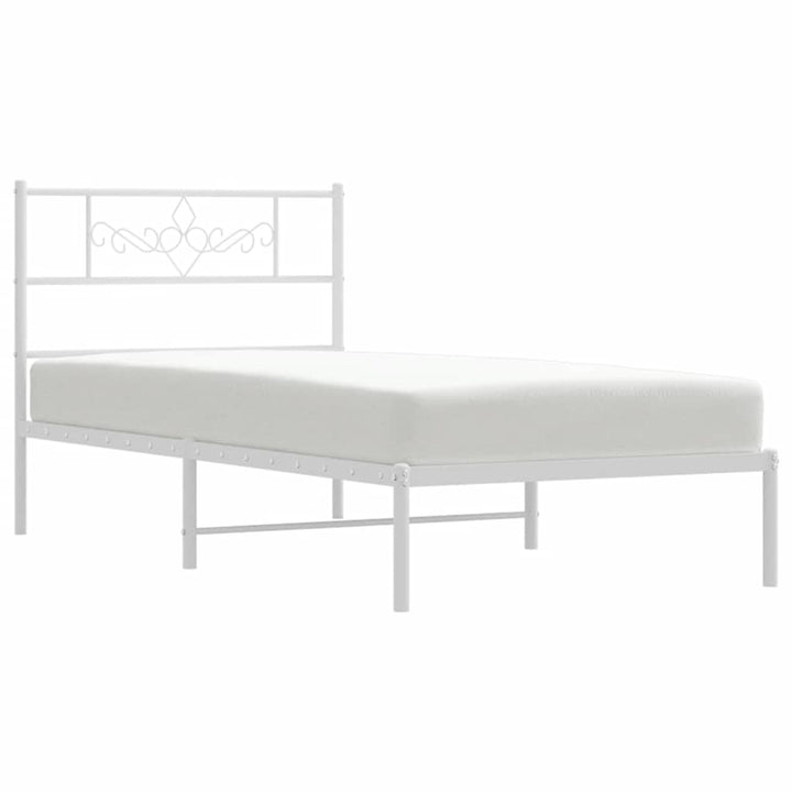 sengeramme med sengegavl 100x200 cm metal hvid