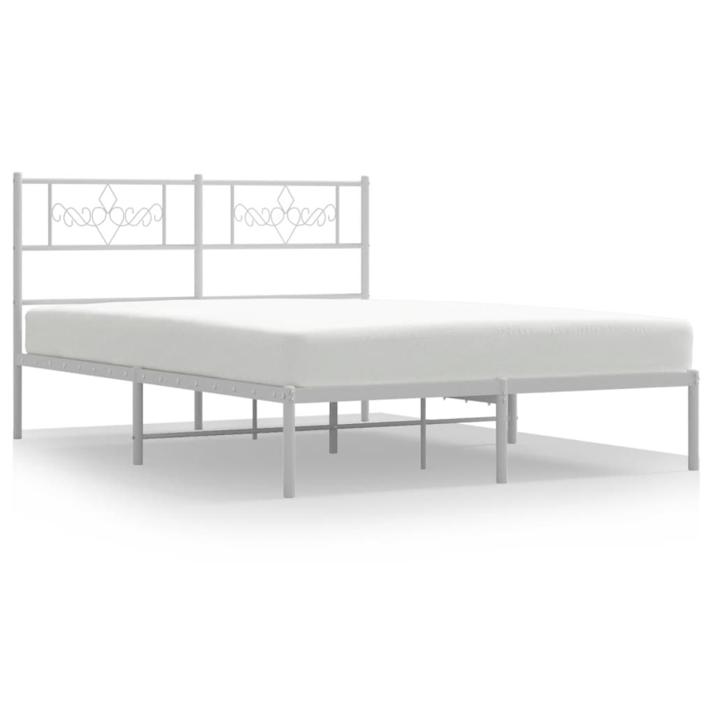 sengeramme med sengegavl 120x190 cm metal hvid