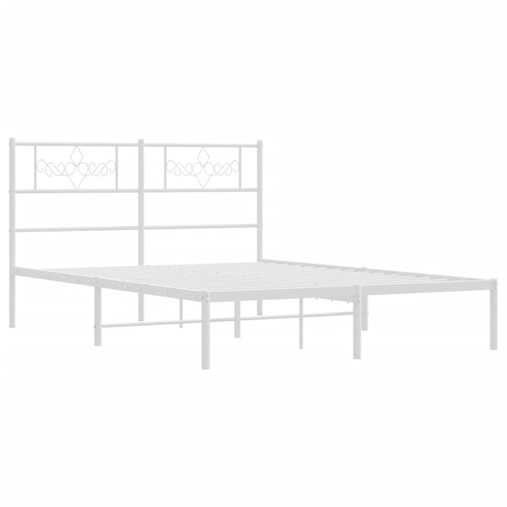 sengeramme med sengegavl 120x200 cm metal hvid