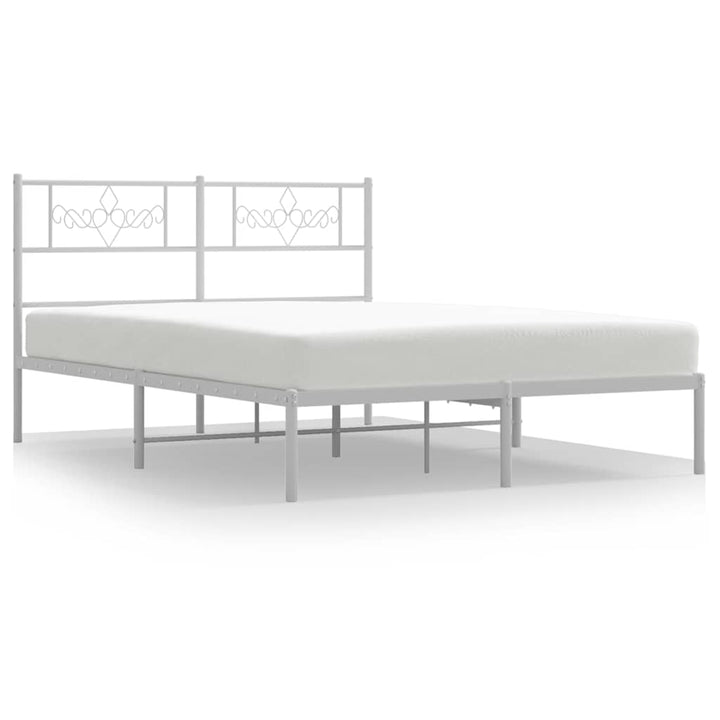 sengeramme med sengegavl 135x190 cm metal hvid