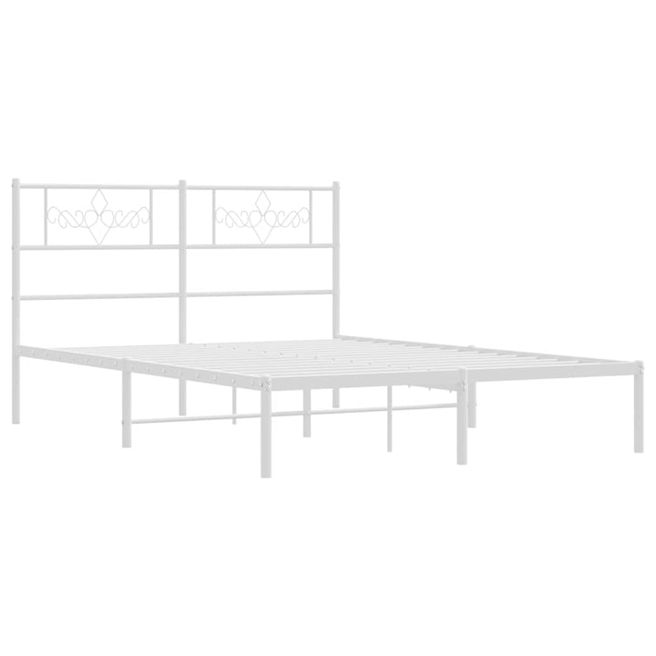 sengeramme med sengegavl 135x190 cm metal hvid