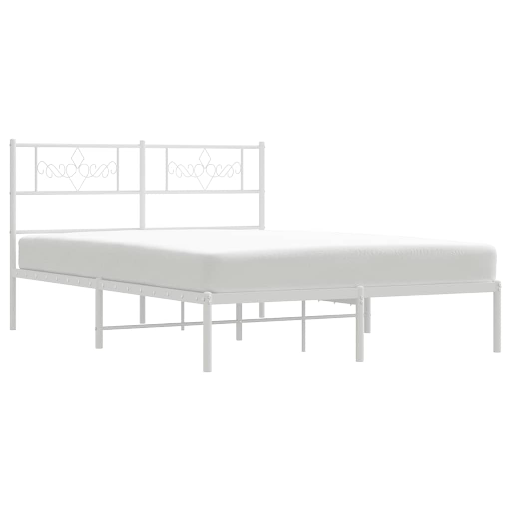 sengeramme med sengegavl 135x190 cm metal hvid