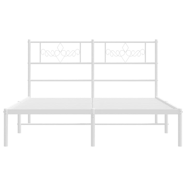 sengeramme med sengegavl 135x190 cm metal hvid