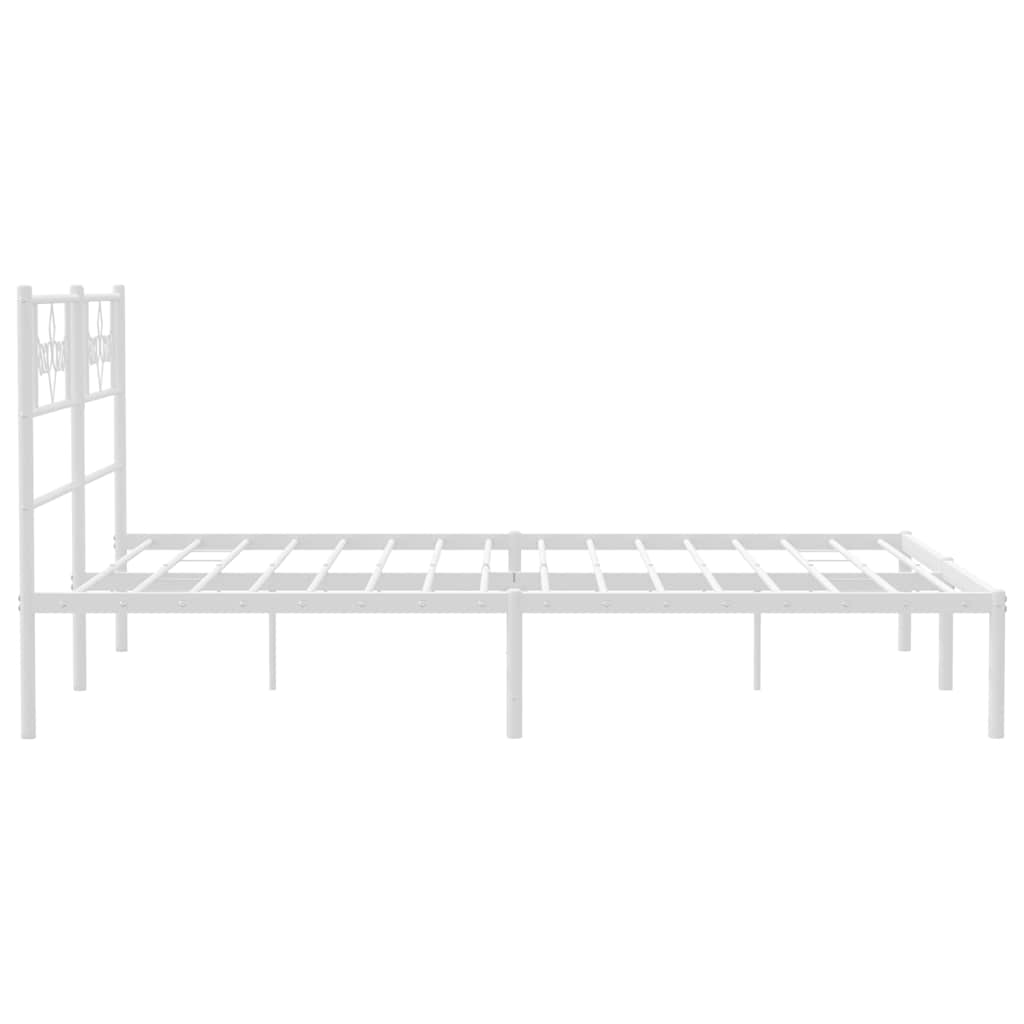 sengeramme med sengegavl 135x190 cm metal hvid