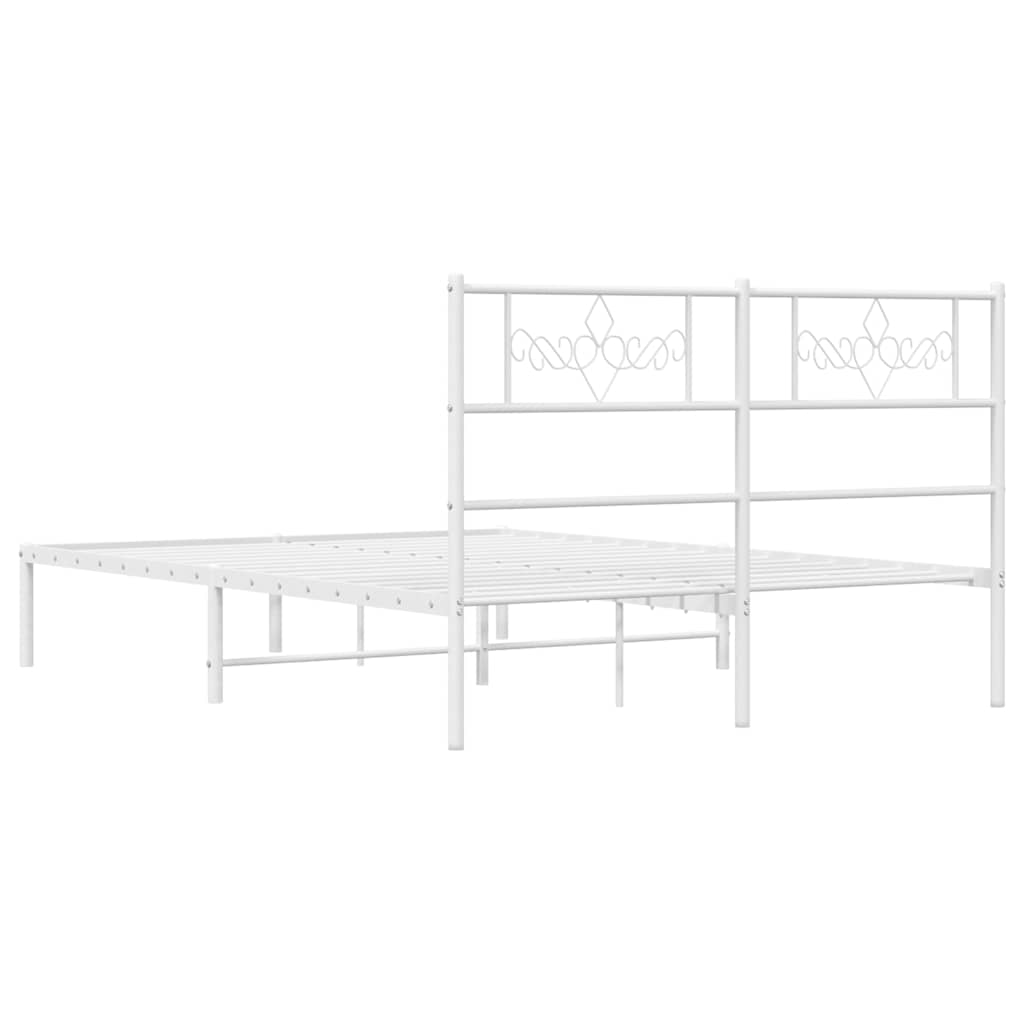 sengeramme med sengegavl 135x190 cm metal hvid
