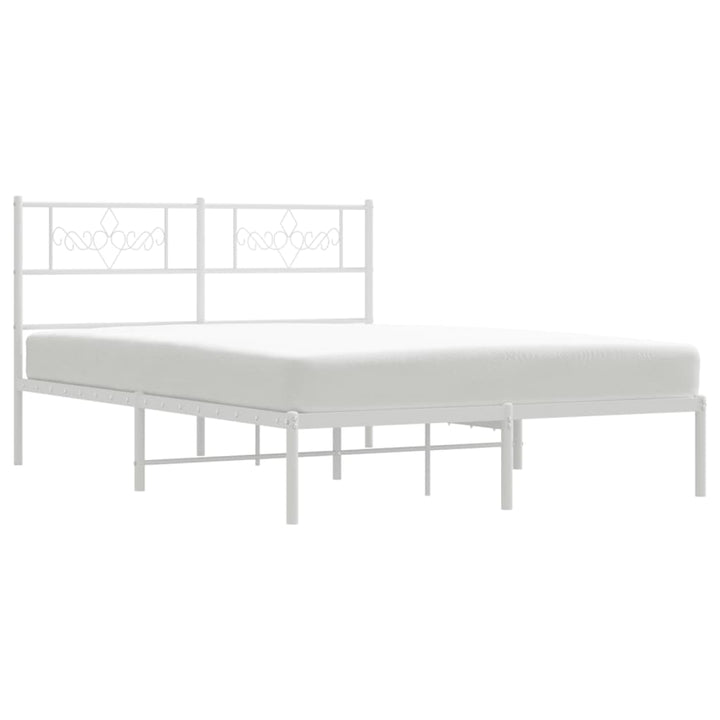 sengeramme med sengegavl 140x190 cm metal hvid