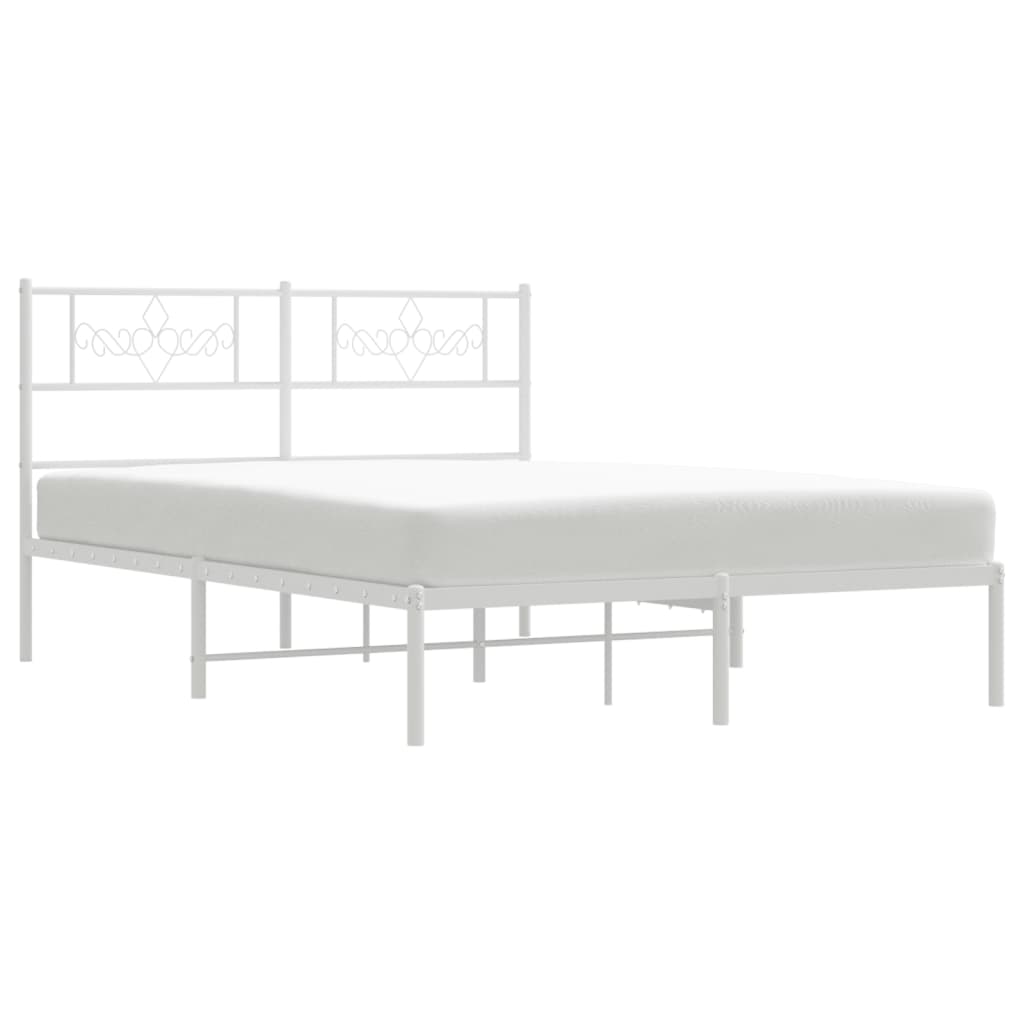 sengeramme med sengegavl 140x200 cm metal hvid