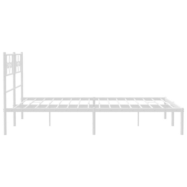 sengeramme med sengegavl 150x200 cm metal hvid