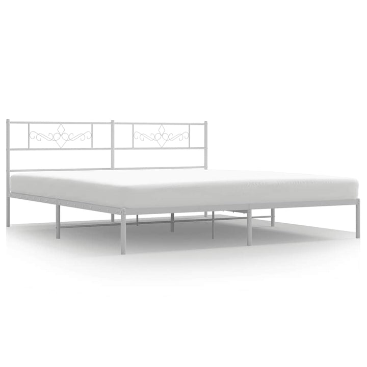 sengeramme med sengegavl 183x213 cm metal hvid