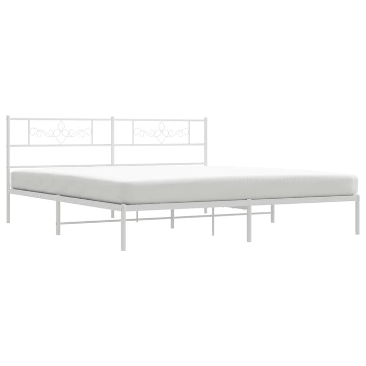 sengeramme med sengegavl 183x213 cm metal hvid