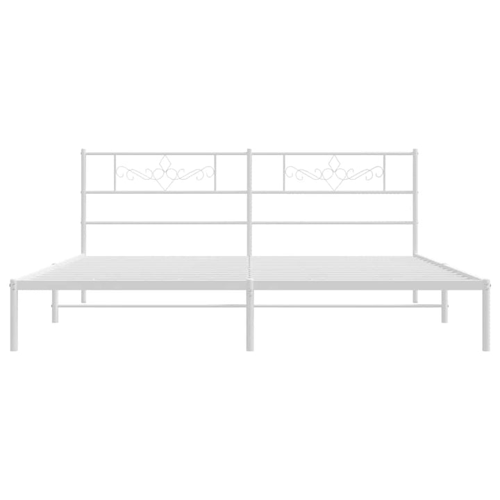 sengeramme med sengegavl 183x213 cm metal hvid