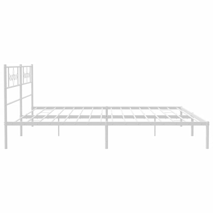 sengeramme med sengegavl 183x213 cm metal hvid