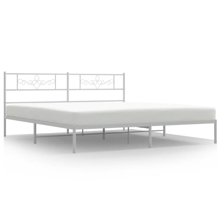 sengeramme med sengegavl 200x200 cm metal hvid