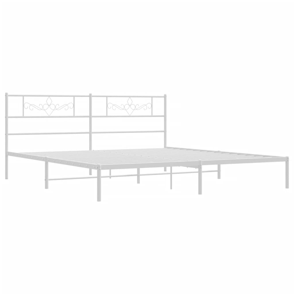 sengeramme med sengegavl 200x200 cm metal hvid