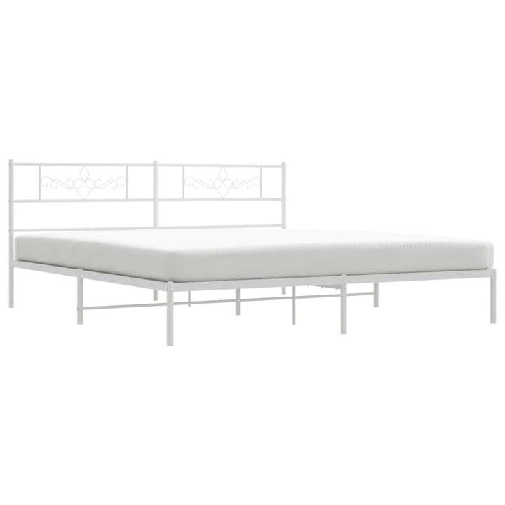 sengeramme med sengegavl 200x200 cm metal hvid