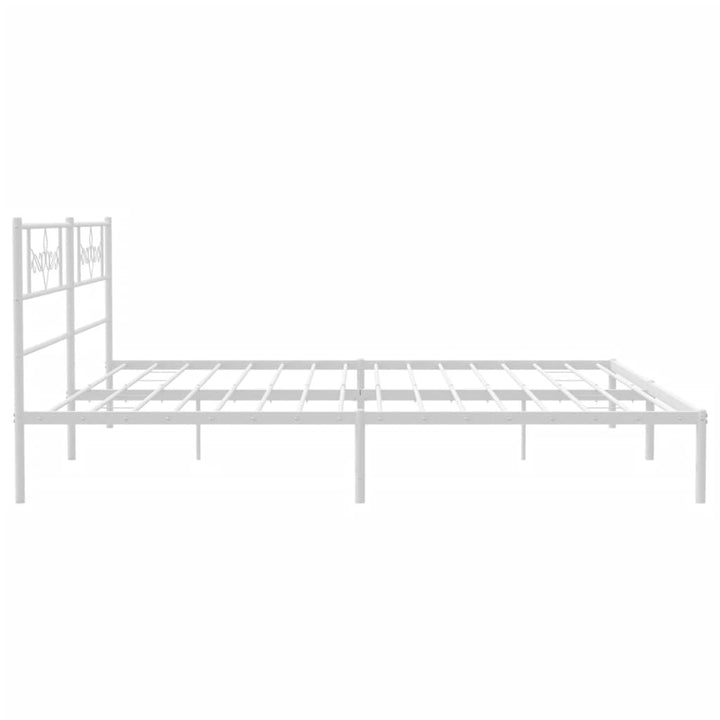sengeramme med sengegavl 200x200 cm metal hvid