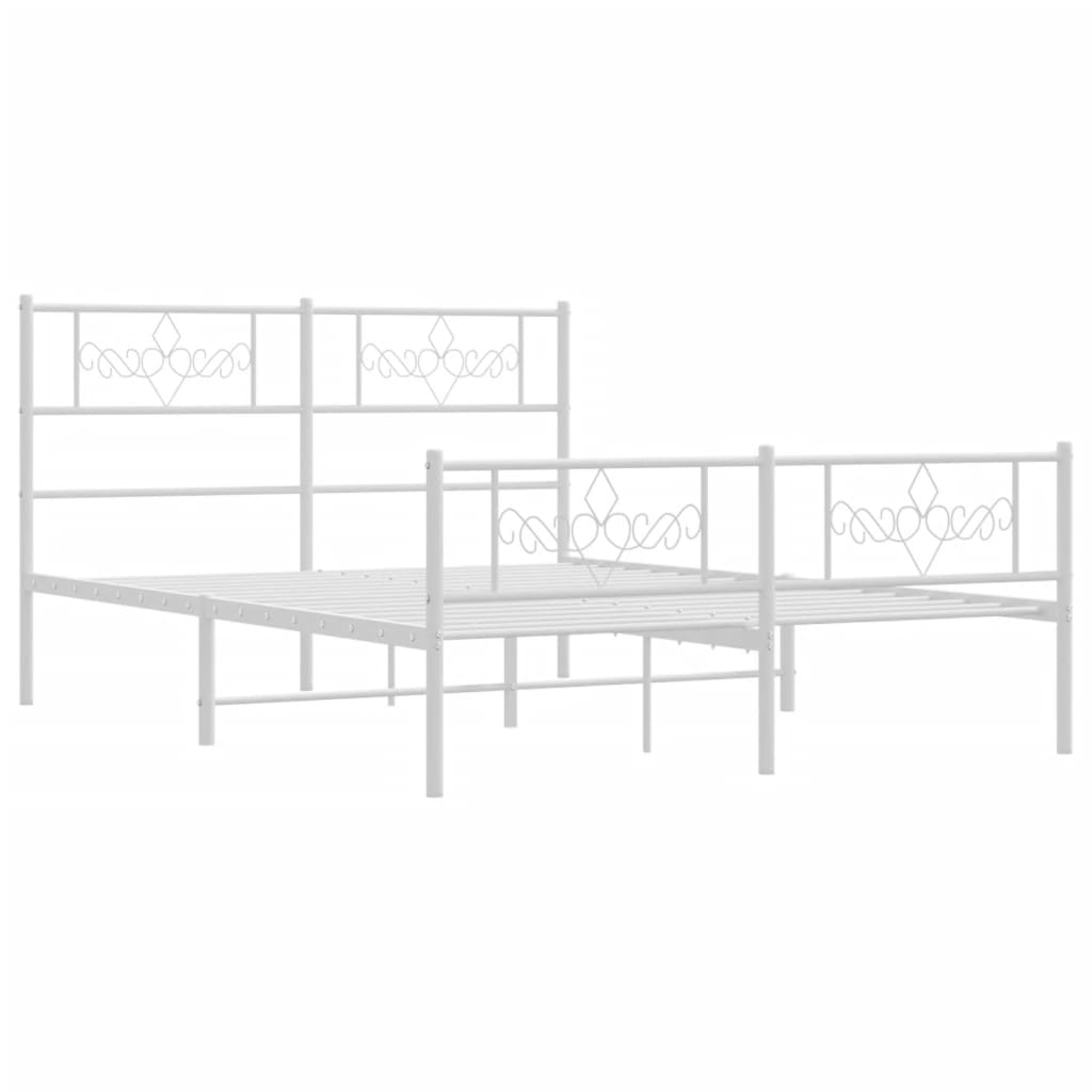 sengeramme med sengegavl og fodgærde 120x190 cm metal hvid