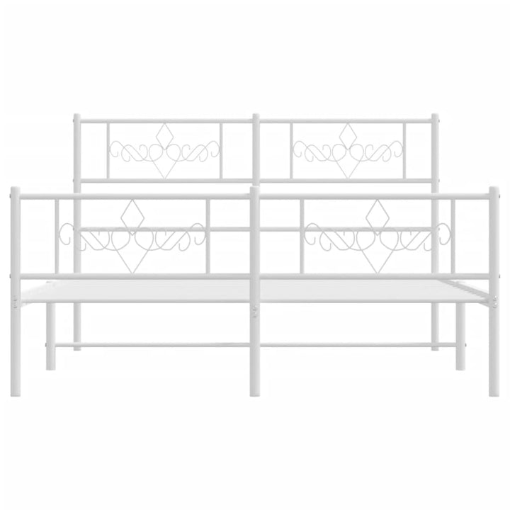 sengeramme med sengegavl og fodgærde 120x190 cm metal hvid